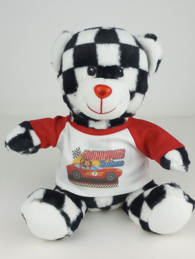 Totally Teddies Checkered Flag 10" Stuffed Bear Plush NASCAR Indianapolis RGU