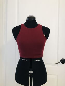 burgundy halter top
