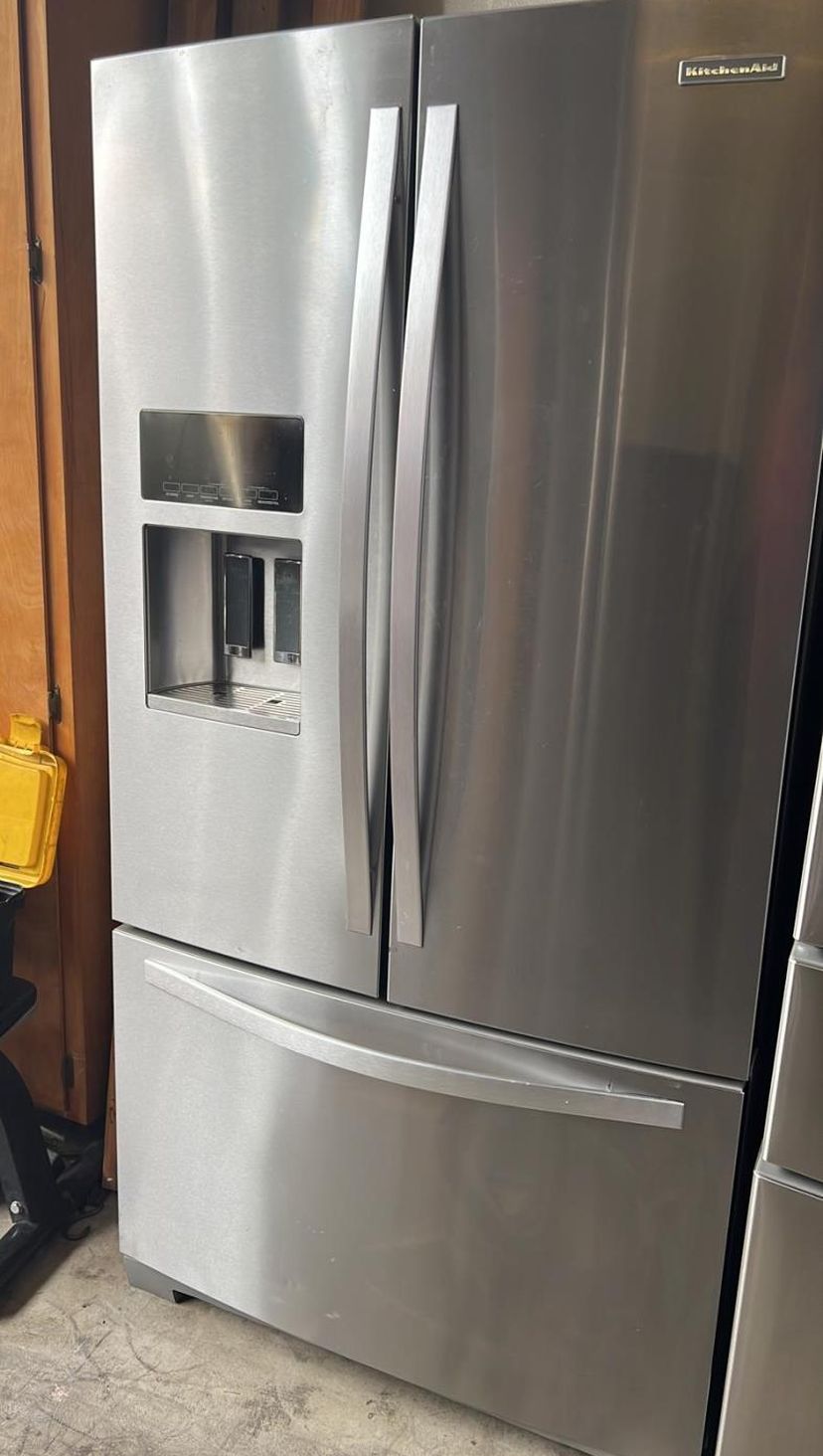 KitchenAid 3 Door Stainless Steel Fridge