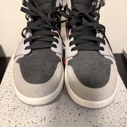 (Cement/Fire Red) 9.5 Air Jordan 1’s Zoom high top Sneakers (Authenticity Verifiable)