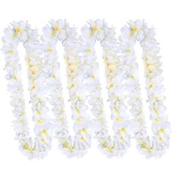 Hawaiian Flower Leis Tropical Luau Party Supplies, 6pcs