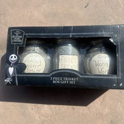 Disney The Nightmare Before Christmas Trinket Jar 3 Piece Set NEWDisney