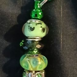  Murano Glass Keychain In (Green Baby)