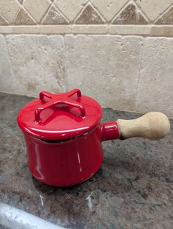 Vintage Dansk Koben style Red Enamel Butter Warmer
