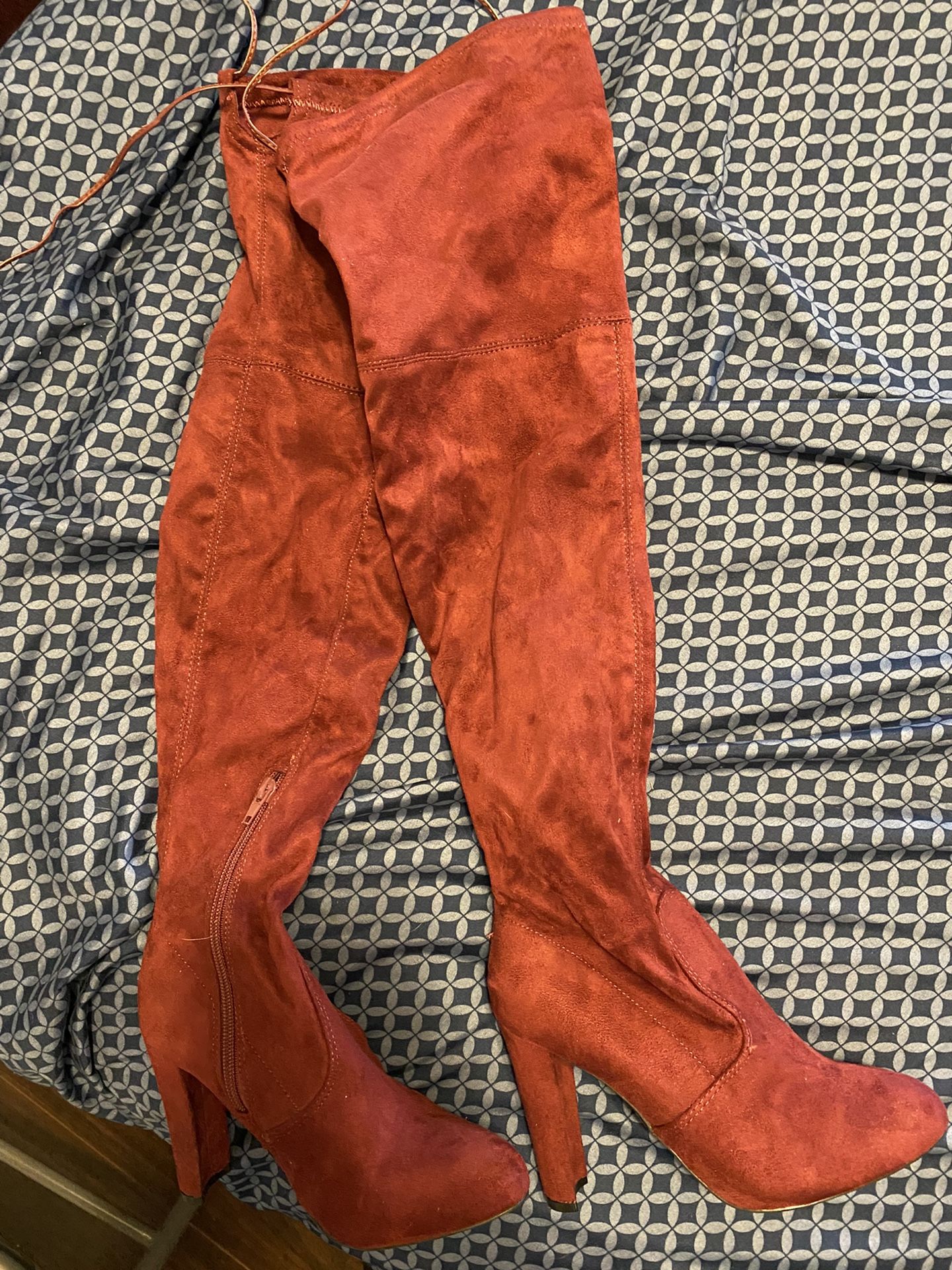 Burgundy/wine Thigh High Boots