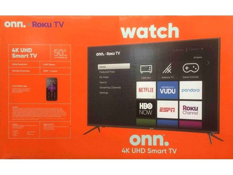 onn 50" Class 4K (2160P) HDR10 Roku Smart LED TV (100012585)