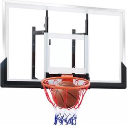 48in Basketball Backboard and Rim Combo, iFanze Wall-Mounted Basketball Hoop with Shatterproof Polycarbonate Backboard for Kids Adults Indoor Outdoor 