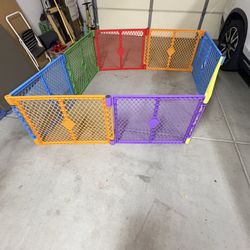 8 Panel Multicolor Baby Gate/Play Yard