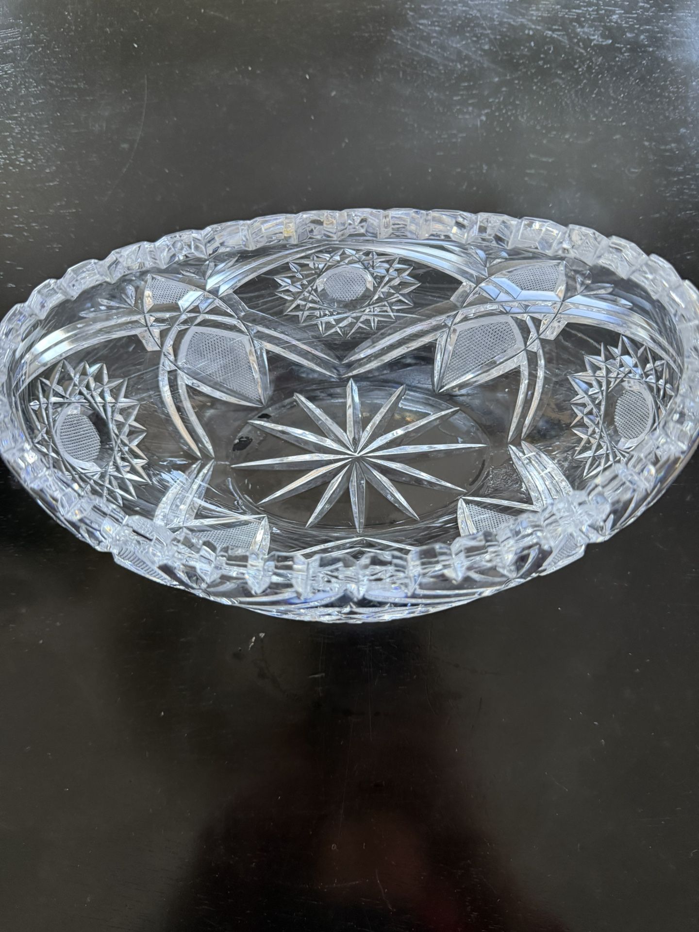 Vintage Hand-Cut Lead Crystal Bowl 