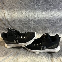 Nike LeBron Witness 5 Black Metallic Silver Size 13 Euc