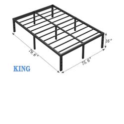 Brand New King Size Bed Frame with Slats, Heavy Duty, King 16”Height. Russell/Boulder Area