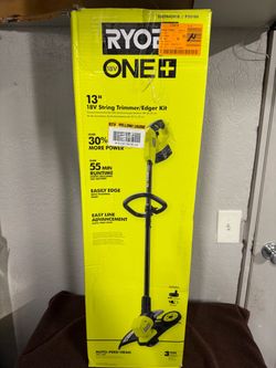 RYOBI ONE+ 18V 13" Cordless String Trimmer / Edger Kit (Used Once)
