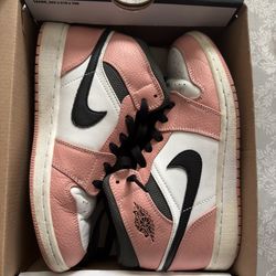 Air Jordan 1 Mid GS Pink Quartz Size 5.5Y