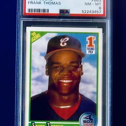1990 Score Frank Thomas Rookie Baseball Card Graded PSA 8