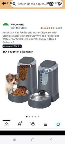 Automatic cat feeder and water dispenser with stainless steel bowl new in box pick up in pomona $35