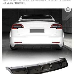 MCARCAR KIT Carbon Fiber Rear Bumper Diffuser For Tesla Model 3 Sedan 2016-2022