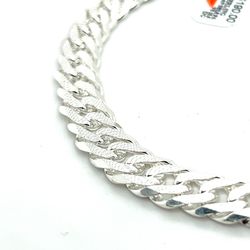 925 Sterling Silver Cuban Double Pave Bracelet 9 1/2” 34grams 10.5mm 165372 6