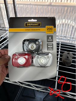 Defiant 3-Pack LED Headlights 200 Lumens