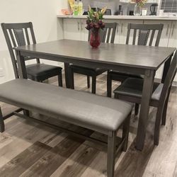 Dining Table Set With 6 Ps
