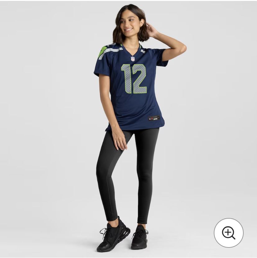 Brand New Woman’s Nike 12s Navy Seattle Seahawks Player Jersey Up For Sale 