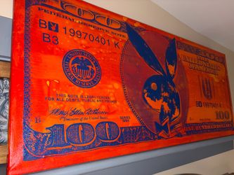 Playboy $100 Bill Pop Art Canvas