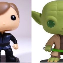 Funko Pop Luke Skywalker And  Master Yoda Bobblehead - No Base, Only Figures 