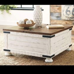 Ashley Wystfield Farmhouse Coffee Table with Storage