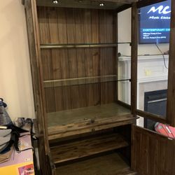 Lighted Wood Hutch