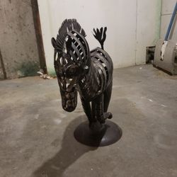 Metal Zebra Sculpture