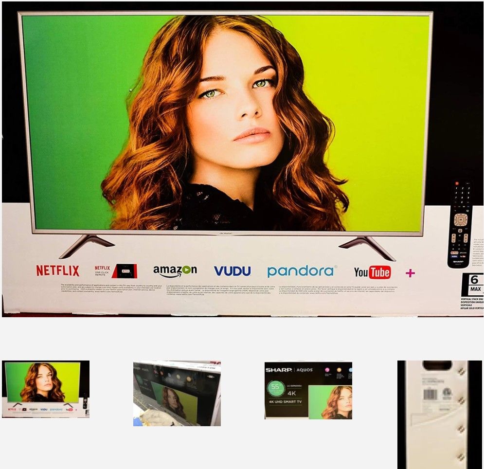 Sharp 55" Class 4K (2160P) Smart LED TV, LC-55P6000U - Factory Refurbished-LEASING available