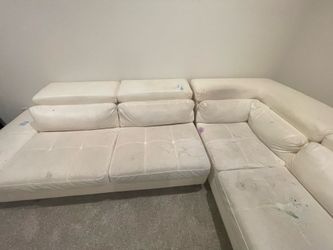 Modern White L-Shape Sectional Couch
