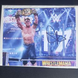 John Cena WWE Autographed 8" x 10" WrestleMania reprint photograph