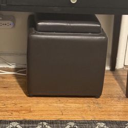 2-$25 Ea. Dark Brown Storage Ottomans