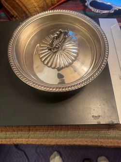 Silver-Plated Bowl with Scallop Shell Lid