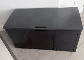 Black plastic Storage Chest with Lid