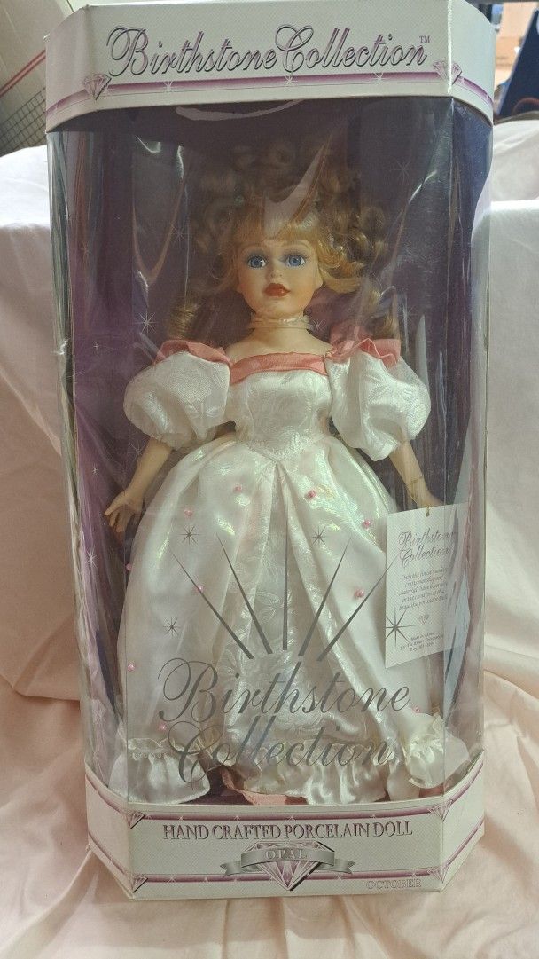 Hand Crafted Porcelain Doll Birthstone Collection October Opal
