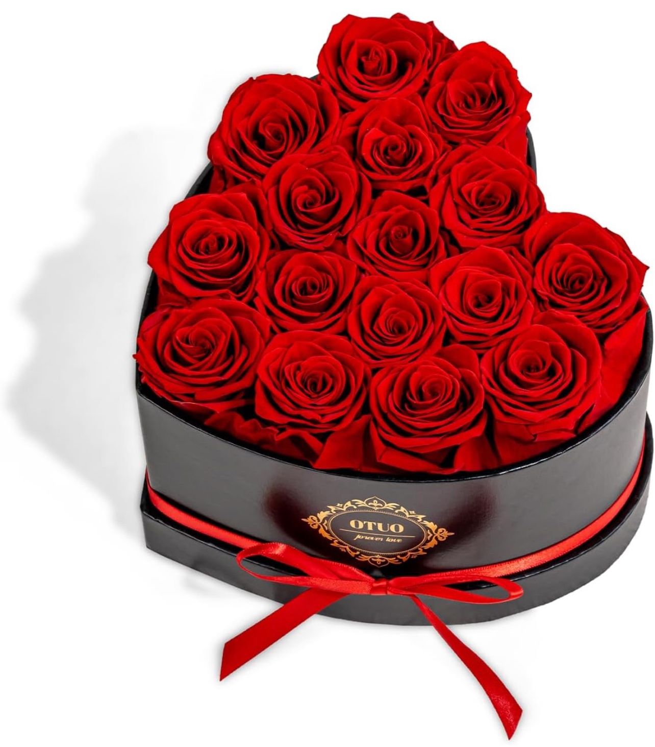 16 Preserved Roses in Heart-Shaped Box, Flowers for Delivery Prime Last up 2 Years, Real Forever Flowers for Wife, Girlfriend, Mother, Eternal Roses f