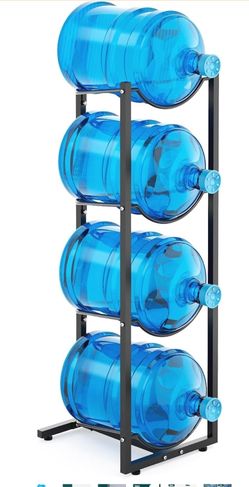 5 Gallon Water Jug Holder : 4 Tier Water Jug Stand Holder for 5 Gallon Water Dispenser- 5 Gal Water Bottle Storage Rack Organizer for Home Kitchen Gar