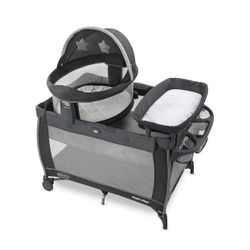 Graco Pack n Play Dome LX Playard with Baby Bassinet, Lightweight Portable Crib, Push-Button Fold 