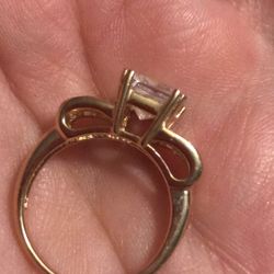 14k Cz heavy engagement ring size 7