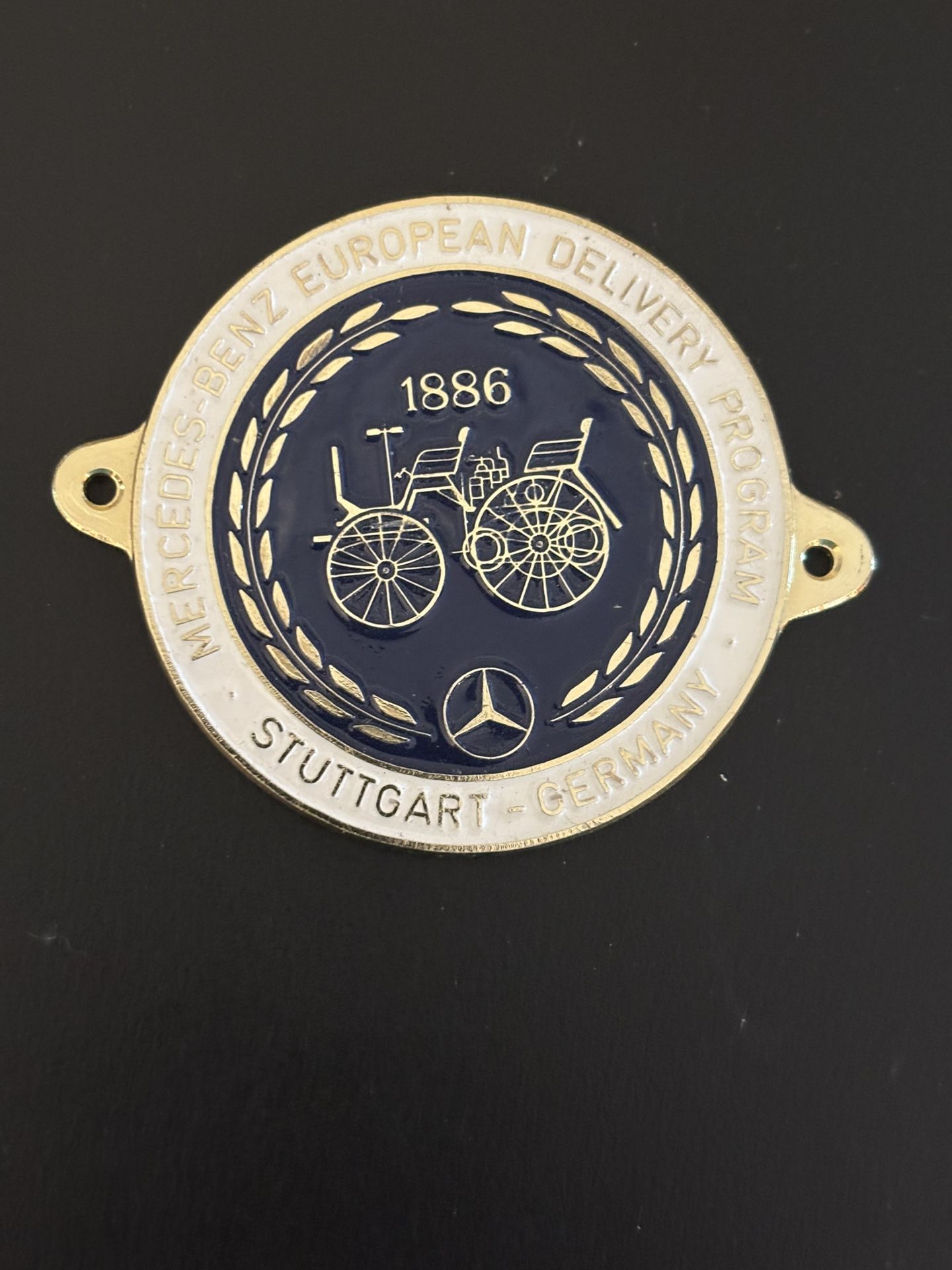 Vintage Mercedes Benz European Stuttgart Emblem Badge