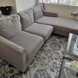 Light Gray Reversible Sectional Sofa