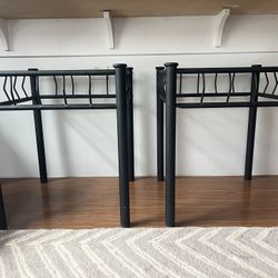 Pair of Metal Side/End Tables with Glass Tops