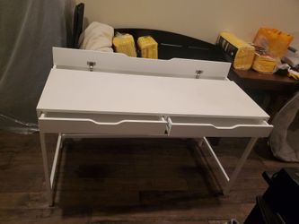IKEA white double drawer desk