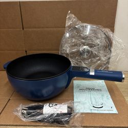 New 3QT Portable Electric Cookpot with Lid Blue