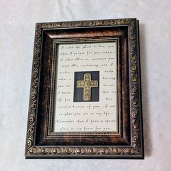 Frame ornate Bronze Cross wall Frame Home Accents 7 Height 5.5 Width