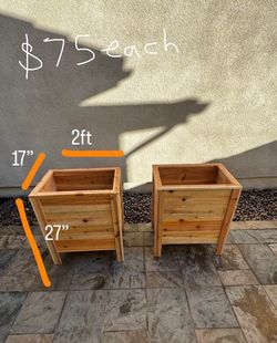 Brand new handcrafted cedar planters made with quality materials & constructed with durability.