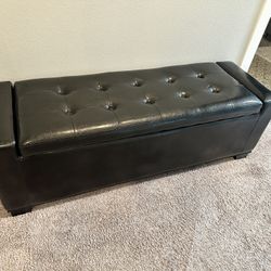 Ottoman Storage -  Brown Leather - Like NEW!! 