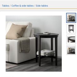 IKEA Malmsta Glass Top and Black Side Table