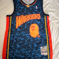 BAPE x Mitchell & Ness Warriors ABC Basketball Swingman Jersey - Large 